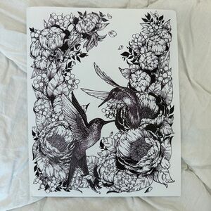 SCHOOL FOLDER HUMMINGBIRD ARTWORK PRETTY HOLDS PAPER